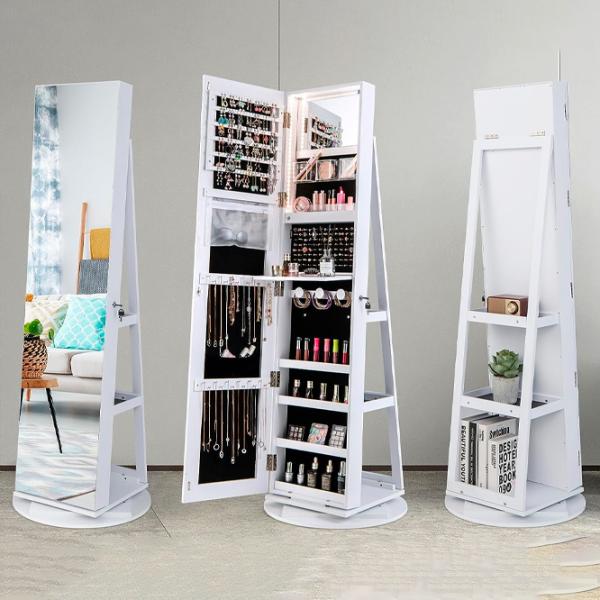 Dulap pentru bijuterii Costway JV10430WH 54 x x 155 / MDF / White photo 5