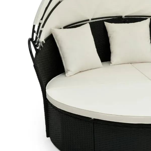 Fotoliu de grădină Costway HW71564WH Metal / Stofă / Black Cream photo 4 Fotoliu de grădină Costway HW71564WH Metal / Stofă / Black Cream photo 4