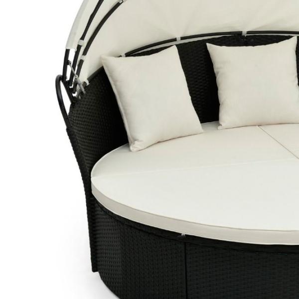 Fotoliu de grădină Costway HW71564WH Metal / Stofă / Black Cream photo 4 Fotoliu de grădină Costway HW71564WH Metal / Stofă / Black Cream photo 4