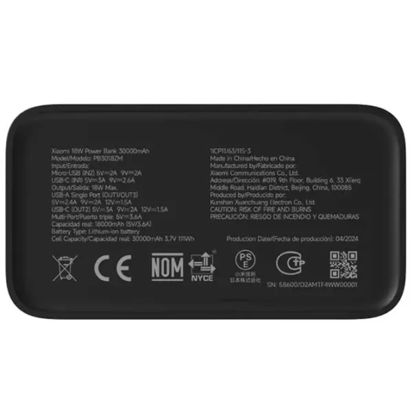 Power Bank Xiaomi MI000025002 30000 мАч/ Черный photo 4