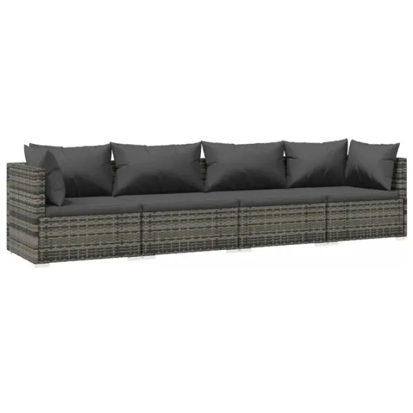 Fotoliu de grădină VidaXL 5742028 Ratan artificial / Stofă / Gray Charcoal photo 1