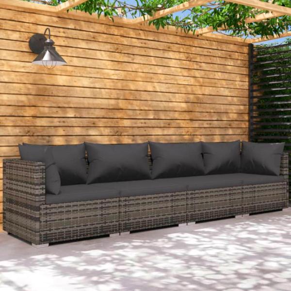 Fotoliu de grădină VidaXL 5742028 Ratan artificial / Stofă / Gray Charcoal photo 3