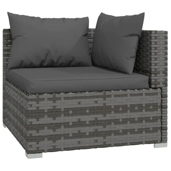 Fotoliu de grădină VidaXL 5742028 Ratan artificial / Stofă / Gray Charcoal photo 4