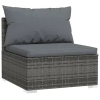 Fotoliu de grădină VidaXL 5742029 Ratan artificial / Stofă / Gray Charcoal photo 2