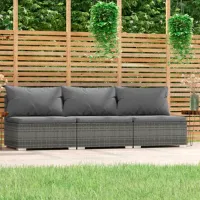 Fotoliu de grădină VidaXL 5742029 Ratan artificial / Stofă / Gray Charcoal photo 3