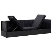 Садовый стул VidaXL 5725528 Искусственный ротанг / Полиэстер / Черный Серый photo 4