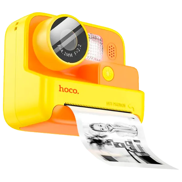 Cameră foto Hoco Children Printing Camera Dual Lens DV200 6+ / Orange Yellow photo 1 Cameră foto Hoco Children Printing Camera Dual Lens DV200 6+ / Orange Yellow photo 1