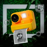 Фотоаппарат Hoco Children Printing Camera Dual Lens DV200 6+ / Оранжевый Желтый photo 3
