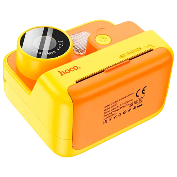 Cameră foto Hoco Children Printing Camera Dual Lens DV200 6+ / Orange Yellow photo 8 Cameră foto Hoco Children Printing Camera Dual Lens DV200 6+ / Orange Yellow photo 8