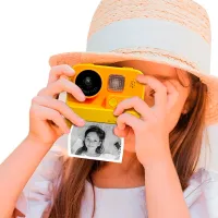 Фотоаппарат Hoco Children Printing Camera Dual Lens DV200 6+ / Оранжевый Желтый photo 9