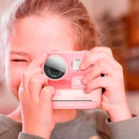 Фотоаппарат Hoco Children Printing Camera Dual Lens DV200 6+ / Черный Розовый photo 2