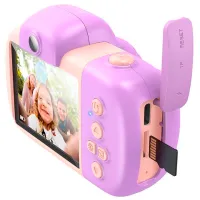 Cameră foto Hoco Children Camera Dual Lens DV201 6+ / Beige Pink photo 3
