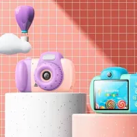 Cameră foto Hoco Children Camera Dual Lens DV201 6+ / Beige Pink photo 4