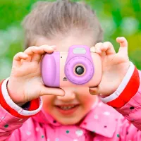 Cameră foto Hoco Children Camera Dual Lens DV201 6+ / Beige Pink photo 5