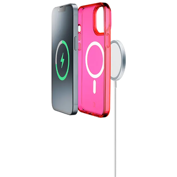 Чехол для смартфона Apple iPhone 14 Cellularline / MagSafe Back / ТПУ / Прозрачный Розовый photo 3