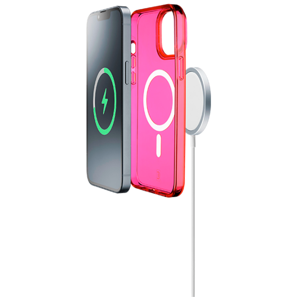 Чехол для смартфона Apple iPhone 14 Cellularline / MagSafe Back / ТПУ / Прозрачный Розовый photo 3