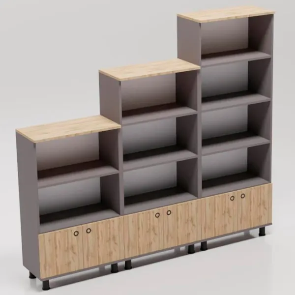 Шкаф с полками Smartex Set 187 x 210 x 35см / ДСП / Темный дуб photo 2