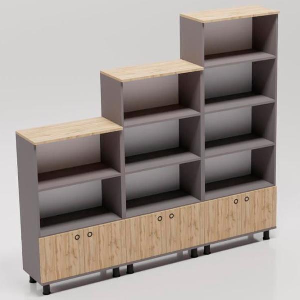 Шкаф с полками Smartex Set 187 x 210 x 35см / ДСП / Темный дуб photo 2