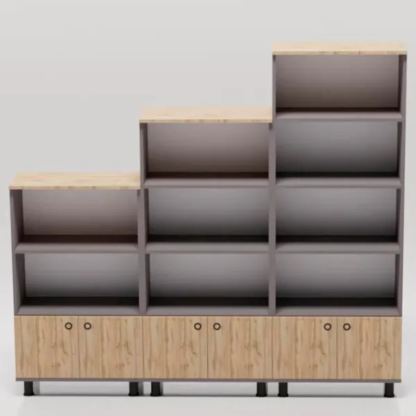 Шкаф с полками Smartex Set 187 x 210 x 35см / ДСП / Темный дуб photo 3