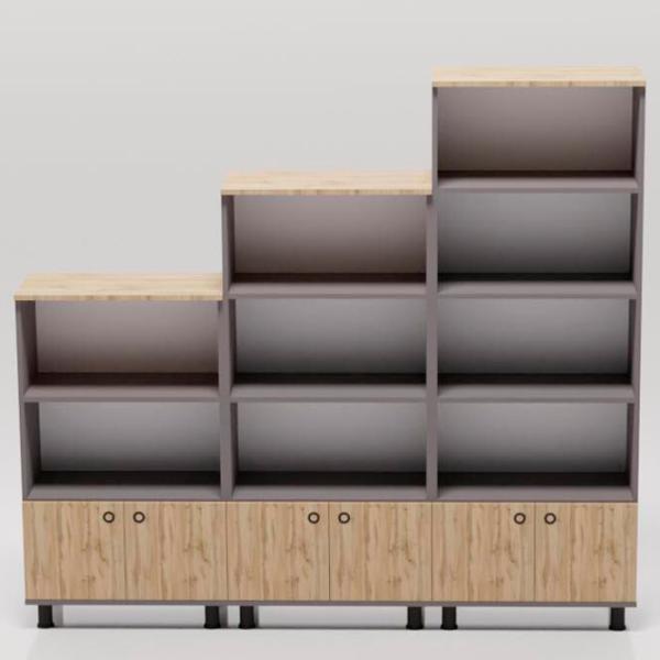 Шкаф с полками Smartex Set 187 x 210 x 35см / ДСП / Темный дуб photo 3