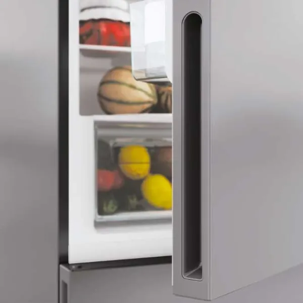 Frigider Candy CCE3T620ES cu congelator jos 377 l / 200 cm / Inox photo 4