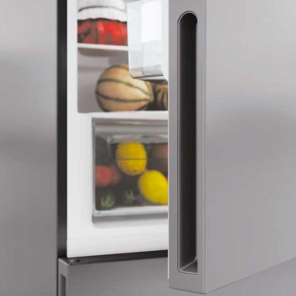 Frigider Candy CCE3T620ES cu congelator jos 377 l / 200 cm / Inox photo 4