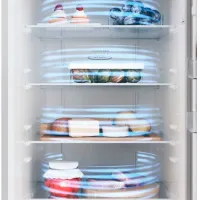 Frigider Candy CCE3T620ES cu congelator jos 377 l / 200 cm / Inox photo 7