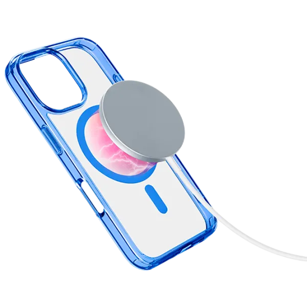 Husă pentru smartphone Apple iPhone 16 Pro Max Cellularline / MagSafe Back / TPU / Transparent Blue photo 2