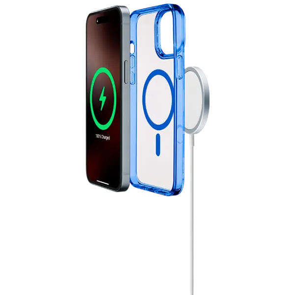 Husă pentru smartphone Apple iPhone 16 Pro Max Cellularline / MagSafe Back / TPU / Transparent Blue photo 3