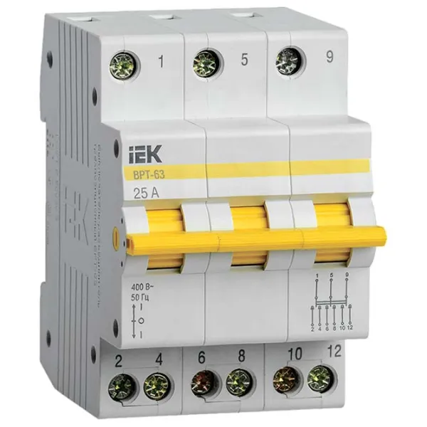 Переключатель нагрузки IEK ВРТ-63 3P / 25 A photo 1 Переключатель нагрузки IEK ВРТ-63 3P / 25 A photo 1