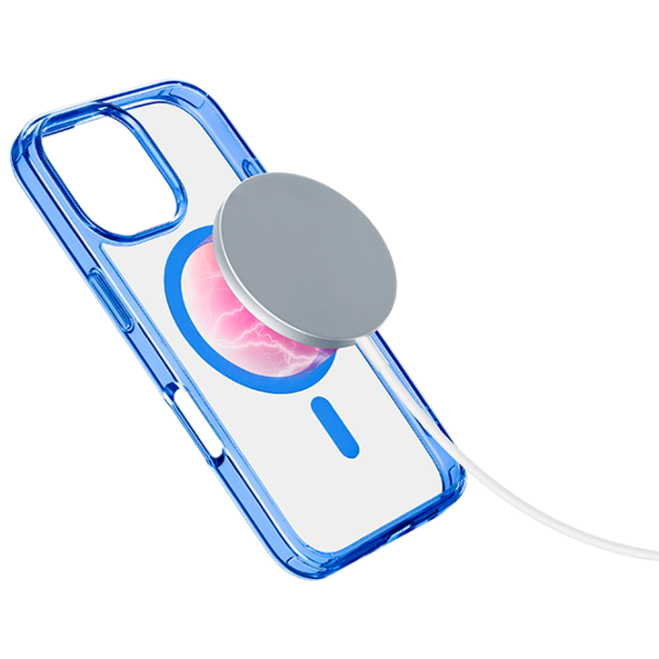 Чехол для смартфона Apple iPhone 16 Pro Cellularline / MagSafe Back / ТПУ / Прозрачный Синий photo 2