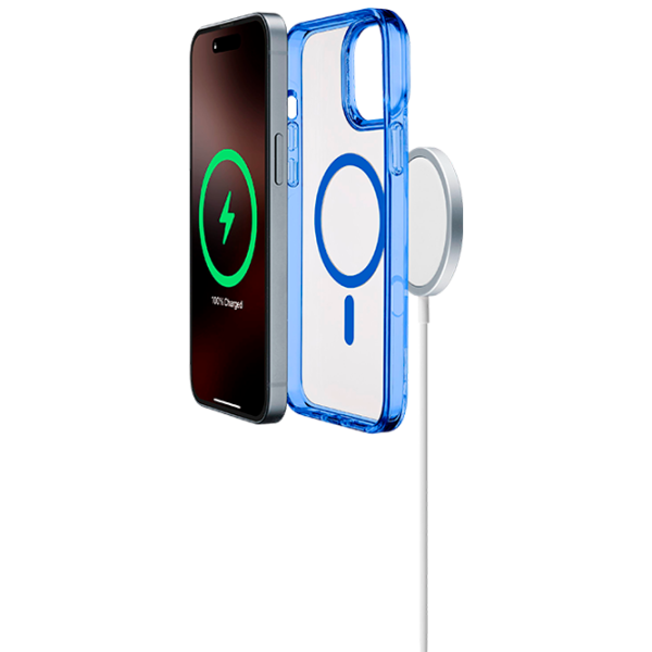 Чехол для смартфона Apple iPhone 16 Pro Cellularline / MagSafe Back / ТПУ / Прозрачный Синий photo 3