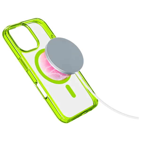 Чехол для смартфона Apple iPhone 16 Pro Max Cellularline / MagSafe Back / ТПУ / Прозрачный Лаймовый photo 2