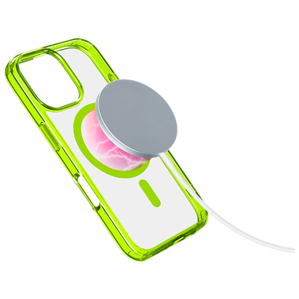 Чехол для смартфона Apple iPhone 16 Pro Max Cellularline / MagSafe Back / ТПУ / Прозрачный Лаймовый photo 2