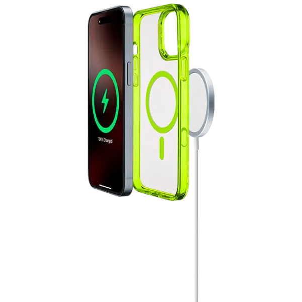 Чехол для смартфона Apple iPhone 16 Pro Max Cellularline / MagSafe Back / ТПУ / Прозрачный Лаймовый photo 3