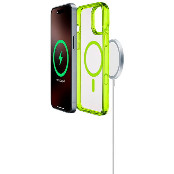 Чехол для смартфона Apple iPhone 16 Pro Max Cellularline / MagSafe Back / ТПУ / Прозрачный Лаймовый photo 3