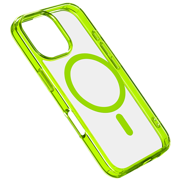 Чехол для смартфона Apple iPhone 16 Pro Cellularline / MagSafe Back / ТПУ / Прозрачный Лаймовый photo 1