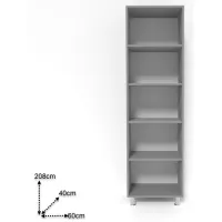 Шкаф Smartex N4 90 x 40см x 208 / ДСП / Графитовый photo 2