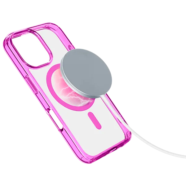 Чехол для смартфона Apple iPhone 16 Pro Cellularline / MagSafe Back / ТПУ / Прозрачный Розовый photo 2
