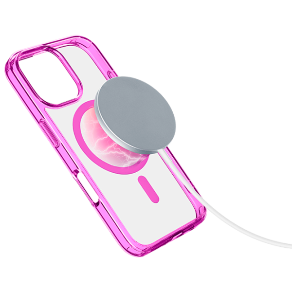 Чехол для смартфона Apple iPhone 16 Pro Cellularline / MagSafe Back / ТПУ / Прозрачный Розовый photo 2