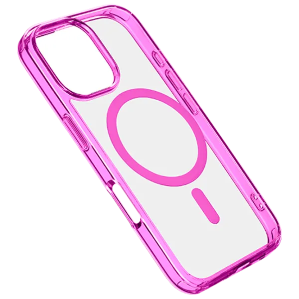 Чехол для смартфона Apple iPhone 16 Pro Max Cellularline / MagSafe Back / ТПУ / Прозрачный Розовый photo 1