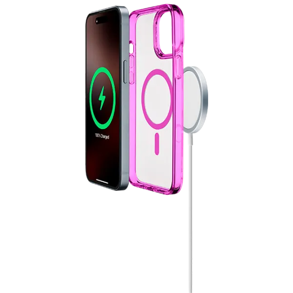 Чехол для смартфона Apple iPhone 16 Pro Max Cellularline / MagSafe Back / ТПУ / Прозрачный Розовый photo 3
