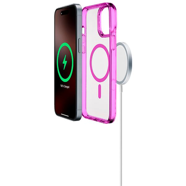 Чехол для смартфона Apple iPhone 16 Pro Max Cellularline / MagSafe Back / ТПУ / Прозрачный Розовый photo 3