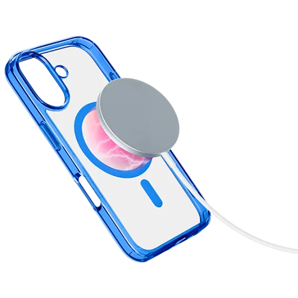 Husă pentru smartphone Apple iPhone 16 Plus Cellularline / MagSafe Back / TPU / Transparent Blue photo 2