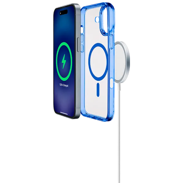 Husă pentru smartphone Apple iPhone 16 Plus Cellularline / MagSafe Back / TPU / Transparent Blue photo 3