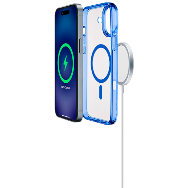 Husă pentru smartphone Apple iPhone 16 Plus Cellularline / MagSafe Back / TPU / Transparent Blue photo 3