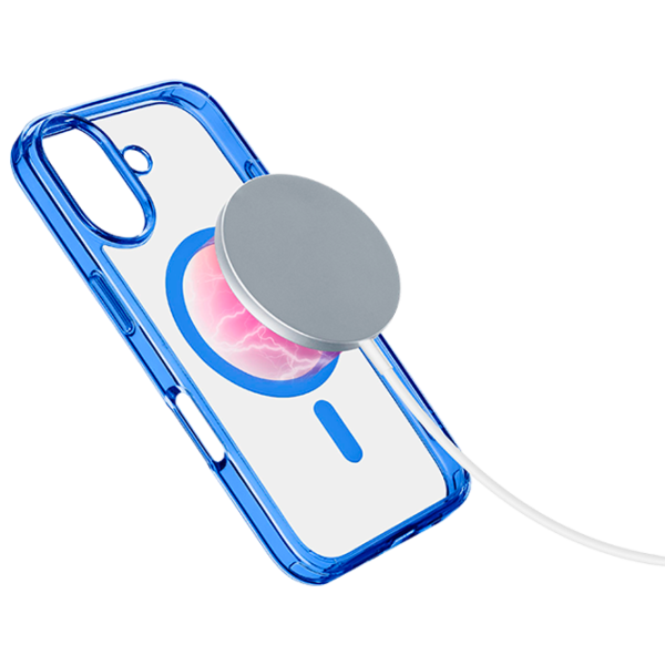 Чехол для смартфона Apple iPhone 16 Cellularline / MagSafe Back / ТПУ / Прозрачный Синий photo 2