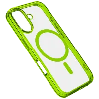Чехол для смартфона Apple iPhone 16 Cellularline / MagSafe Back / ТПУ / Прозрачный Лаймовый