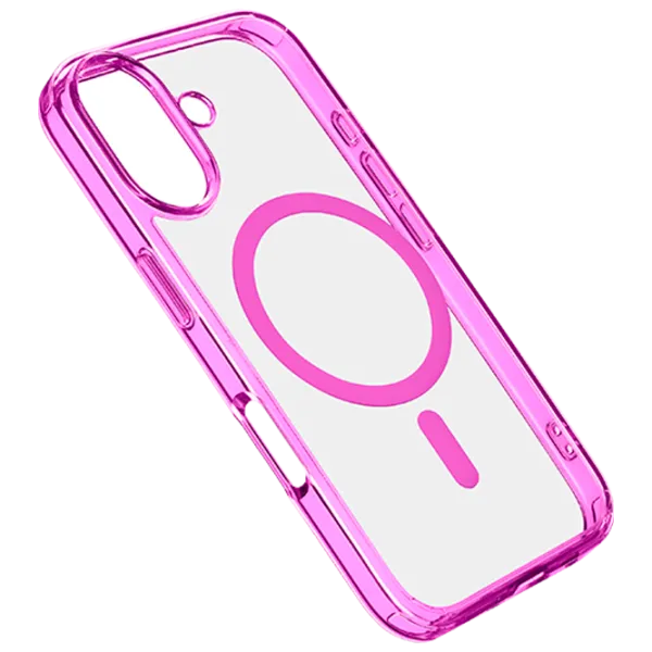 Чехол для смартфона Apple iPhone 16 Plus Cellularline / MagSafe Back / ТПУ / Прозрачный Розовый photo 1