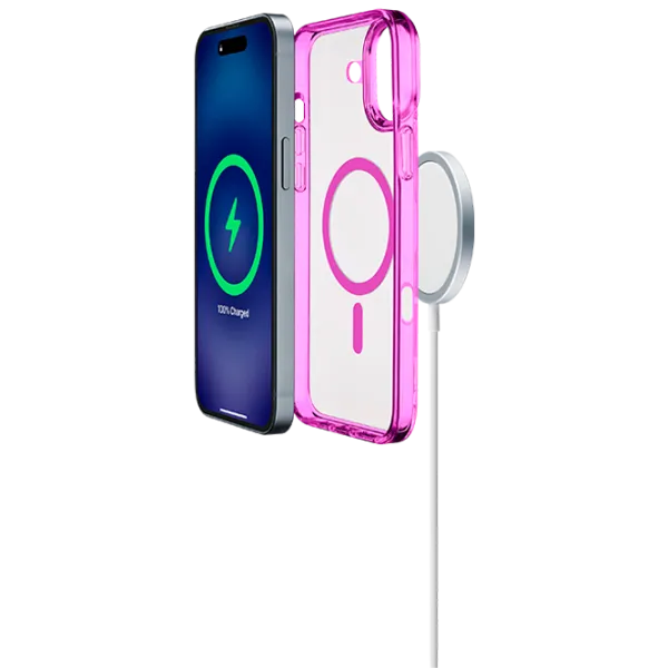 Чехол для смартфона Apple iPhone 16 Plus Cellularline / MagSafe Back / ТПУ / Прозрачный Розовый photo 3